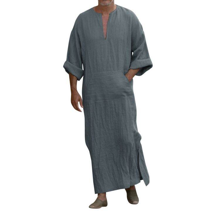 Mens Arabic Long Robes Saudi Arabia Jubba Thobe Kaftan Middle East