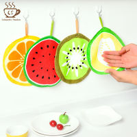 1/4Pcs Cute Fruit Pattern Hand Towel Quick-Dry Cotton Wipes Hanging Towel Children Wiping Napkin Towel Kitchen Dish Cloth Scouring Pad