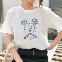 Harajuku Mickey Mouse Dream Wonder Future พิมพ์เสื้อยืดผู้หญิงฤดูร้อนแขนสั้นสีขาว Tee หลวม Cal Tshirt S-5XL