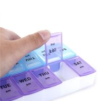 7 Day Pill Box Medicine Tablet Dispenser Organizer Weekly Storage Case For AM PM Plastic Weekly Pill Box Medicine  First Aid Storage