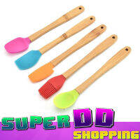 Silicone squeegee 5 pcs เซทไม้พายซิลิโคน ไม้พายทำขนม ไม้พายหน้าขนม ไม้พายหน้าเค้ก จับไม้ น้ำหนักเบา 1 เซท มี 5 แปรง