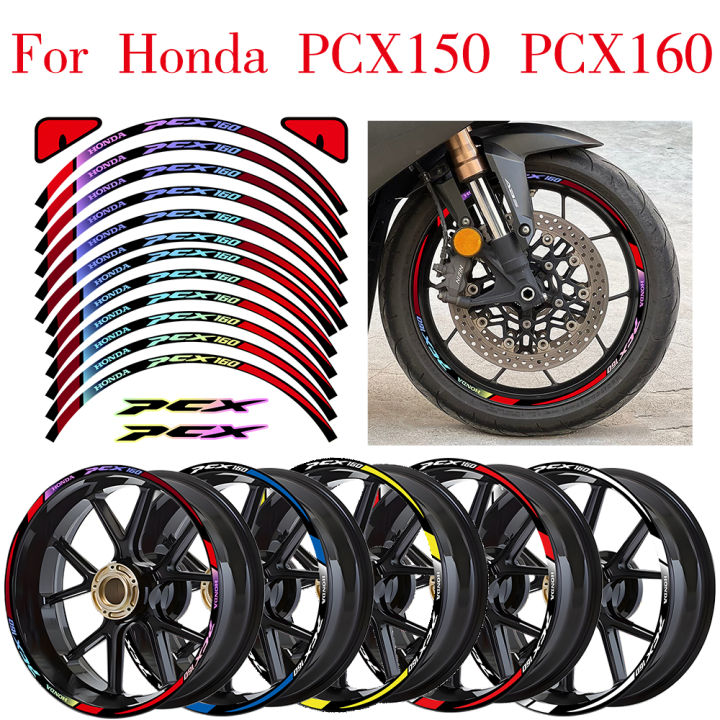 ฮอนด้า-pcx160ล้อสติ๊กเกอร์สะท้อนแสงลายตกแต่งรูปลอกรถจักรยานยนต์ล้อสำหรับล้อรุ่นฮอนด้า-pcx160