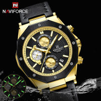 NAVIFORCE นาฬิกาผู้ชาย Chronograph สายเหล็กควอตซ์ชายนาฬิกา Luminous Pointers นาฬิกาแบรนด์หรู2023 Reloj Hombre