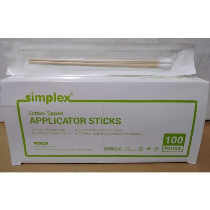 Simplex Cotton Applicator Stick Sterile (100pcs/Pack) Lazada PH