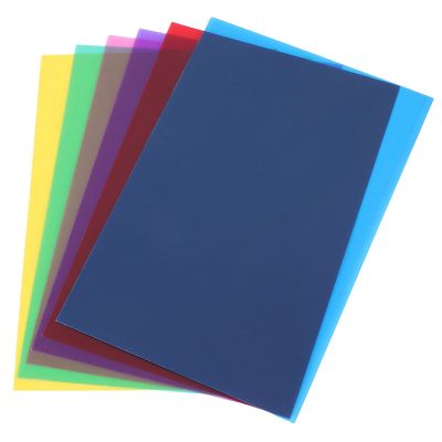 Pack of 6 Colour Films Gel, Transparent Coloured Film, Heat Resistant for Lamps, Coloured Filter (30 x 21 cm)