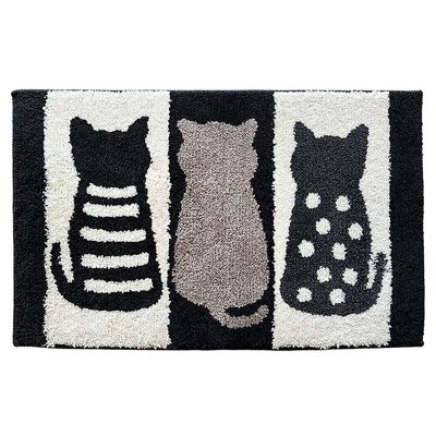 Bathroom Rug Mat, Cute Three Kitten Non Slip Bath Mat , Machine Washable, Extra Soft and Absorbent Shaggy Carpet