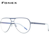 FONEX Alloy Glasses Frame Men New Pilot Optical Myopia Prescription Eyeglasses Frame Full Korean Screwless Eyewear 991