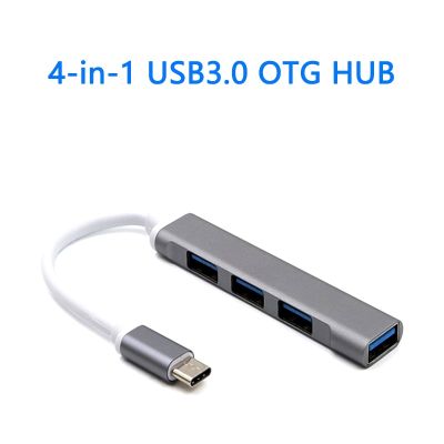 4-in-1 Multiport Adapter HDMI  USB C Hub Ethernet Adapter Gigabit Ethernet  USB 3.0 Ports  Type C Dongle for MacBook Pro/Air USB Hubs