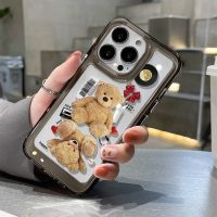 Transparent Case Compatible for IPhone 14 13 12 11 Pro Max X XR XS Max 6 6S 7 8 14 Plus Cute Bear Soft TPU Phone Shockproof Case