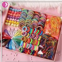 【hot sale】☸❆ C05 Ready Stock-220Pcs Candy Color Hair Clips Rope Ponytail Holder Girls Kids Hair Accessories