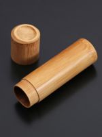 Exquisite Portable Bamboo Tube Tea Caddy Mini Travel Sealed Wake-Up Box Wooden Barrel Packaging Small Size