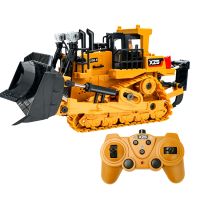 A CWots124 2.4GHz 9CH 3.7V 800m Racing Remote Control Tractor Toy Bulldozer Gift for Kid High Speed RC Engineering Tractor