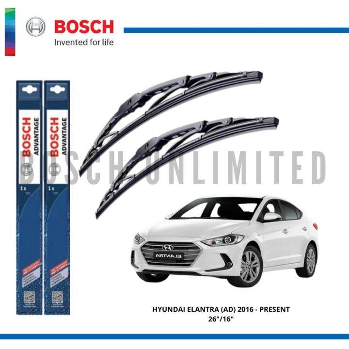 Bosch ADVANTAGE Wiper Blade Set for Hyundai ELANTRA (AD) 2016 PRESENT