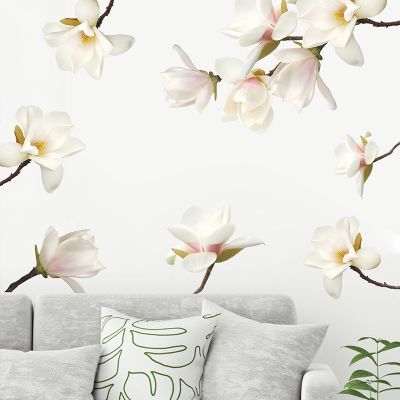 {ร้อน} Warm 3d Lotus สติ๊กเกอร์ติดผนังดอกไม้ตกแต่งห้องนั่งเล่นห้องนอน3d ดอกไม้วอลล์เปเปอร์ Home Wall Decor Decals ผนังถอดออกได้