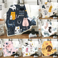 Home Textile 3D Christmas Cat Print Children Warm Bed Fleece Throw Blanket for Travelsofabed Newborn Baby Blanket Boys Gifts