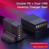 QC3.0 PD 75W 6เครื่องชาร์จพอร์ต USB,อุปกรณ์เสริมเครื่องชาร์จอย่างรวดเร็วสำหรับ iPhone 11 Type C โทรศัพท์มือถือชาร์จเร็ว