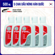 500ml Bộ 5 chai dầu nóng Hàn Quốc xoa bóp massage Antiphlamine Mild Chai
