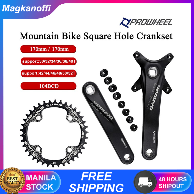 AL7075 MTB Crank Narrow Wide CNC Round Oval Chainring Bolts fit 7-11S KMC Shimano,SRAM 【US Stock】 104 BCD 32/34/36/38/40/42T Chain Ring Mountain Bike 170mm Square Crankset 