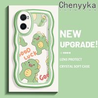 เคส Chenyyka สำหรับ OPPO A76 A96เคส A36ลายไดโนเสาร์ให้โชคดีเคสมือถือกันกระแทกแบบใสนิ่มเคสโปร่งใสลายกล้องถ่ายรูปซิลิกาเจลฝาครอบป้องกัน