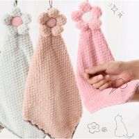 [Featured] Bathroom Thicked Super absorbent Coral Fleece Hanging Hand Towels / Sun Flower Soft Plush Dishcloths / KitchenBathingHouseholdCleaning Quick Dry Wipe Towel