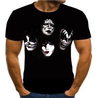 【ระบาย อากาศ】2021ระบาย อากาศแฟชั่น Kiss Band Rock Band ผู้ชาย39; S เสื้อยืดแขนสั้นเสื้อยืดคอปกลูกเรือคอ Hip-Hop Top