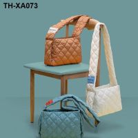 HIATUS niche design ling embroidered colours wide straps tote bag nylon fabric quilted portable across packets