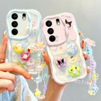 Phone Case เคส VIVOV29 VIVO V29 Pro 5G เคสตุ๊กตาการ์ตูนลายกระต่ายสีรุ้งปกป้องเลนส์ด้วยกรอบนิ่มกันกระแทกพร้อมกำไลข้อมือดอกไม้2023