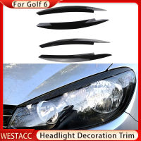 ไฟหน้ารถ H Ead Lamp คิ้วเปลือกตาสติ๊กเกอร์ตัดปกสำหรับโฟล์คสวาเกน VW G Olf 6 MK6 VI GTI GTR GTD 2008-2013อุปกรณ์เสริม