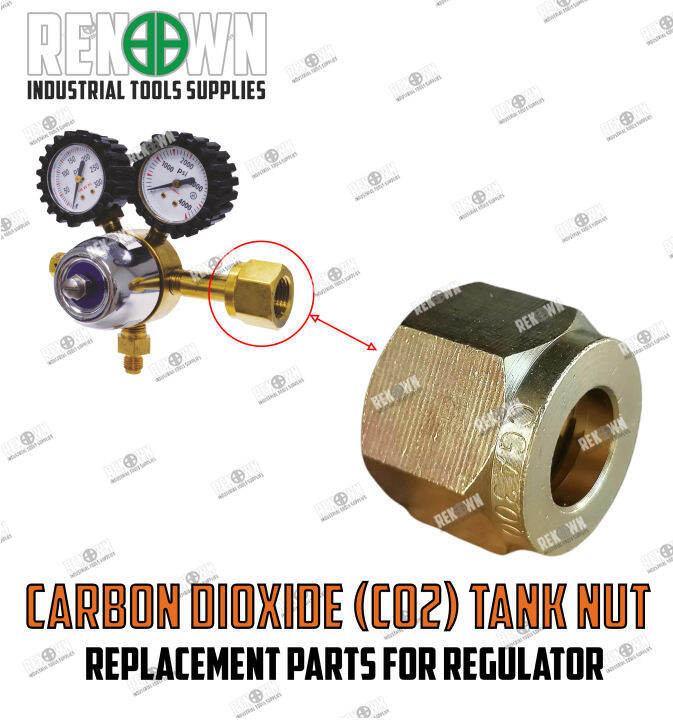 Carbon Dioxide C02 Tank nut for C02 regulators (Regulator Replacement Parts and Accessories