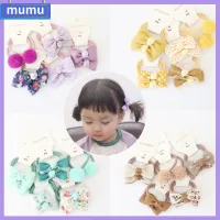 MUMU 10pcs หรูหรา ตุ๊กตาลูกเล็ก อุปกรณ์เสริม โบว์ผูกผม ผ้าโพกศีรษะดอกไม้หมากฝรั่ง ยางรัดผม เชือกผม