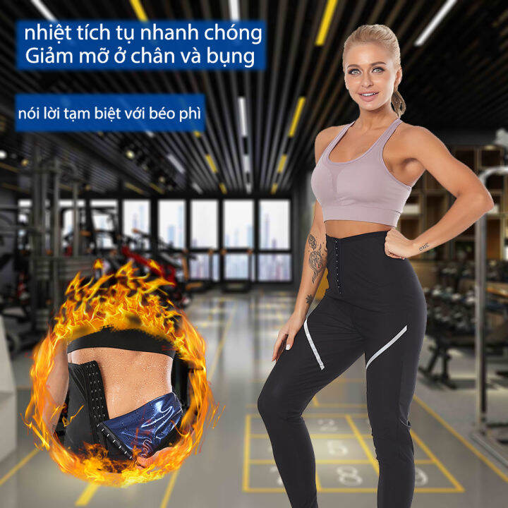 Body Shaper Quần Sauna Shapers Hot Mồ hôi Sauna Tác dụng Giảm béo Quần thể  dục Dáng ngắn Đồ tập gym Quần cạp tập thể dục 