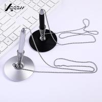 1Pcs Classic Metal Ballpoint Pen Secure Chain Attached Base Stand Desk Office Counter Signature Pens Stationery Gift Pens