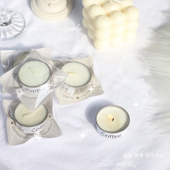 พร้อมส่ง-เทียนtealight-เทียนทีไลท์-เทียนหอมที่ระลึก-เทียนหอมจิ๋ว-เทียนหอมไขถั่วเหลือง-soy-wax-candle-100-minimal-สไตล์เกาหลี-ออร์แกนิค-ธรรมชาติ