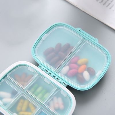 【CW】▧ஐ❍  8 grids organizer container for tablets travel pill box with ring Small straw medicines