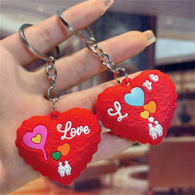 Cute Red Key Ring Romantic Keychains Large Keychain Pendant High-quality PVC Keychain Heart-shaped Keychain