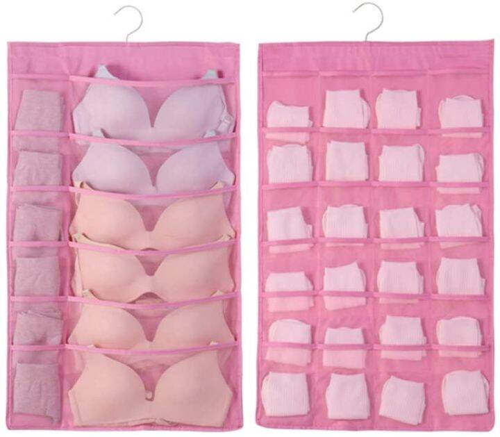 30 / 36 Pockets DualSided Hanging Closet Organizer for Underwear, Bra