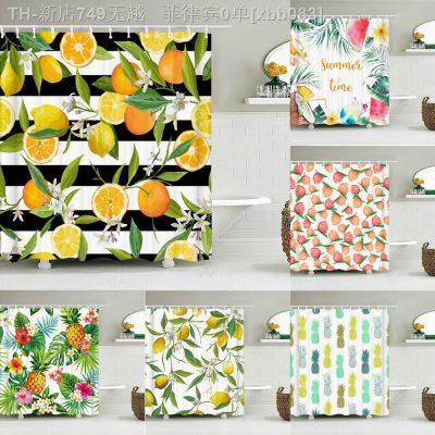 【CW】❃  Fruit Shower Curtain Polyester Lemon Printing Curtains for