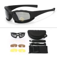 A black PC set Tactical Polarized PC Glasses Set Military Goggles Army Sunglasses With 4 Lens Men Shooting Hiking Outdoor Sports Eyewear Set