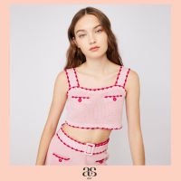 [asv ss22] Adory knit bra top เสื้อกล้ามผู้หญิง แขนกุด แต่งชายผ้าถักพิเศษ ผ้าทอ