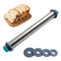 Rolling Pin for Baking Removable Ring Adjustable Stainless Steel Dough Roller for Cookies Cake Pastry Tarts Pasta Noodle Bread  Cake Cookie Accessorie