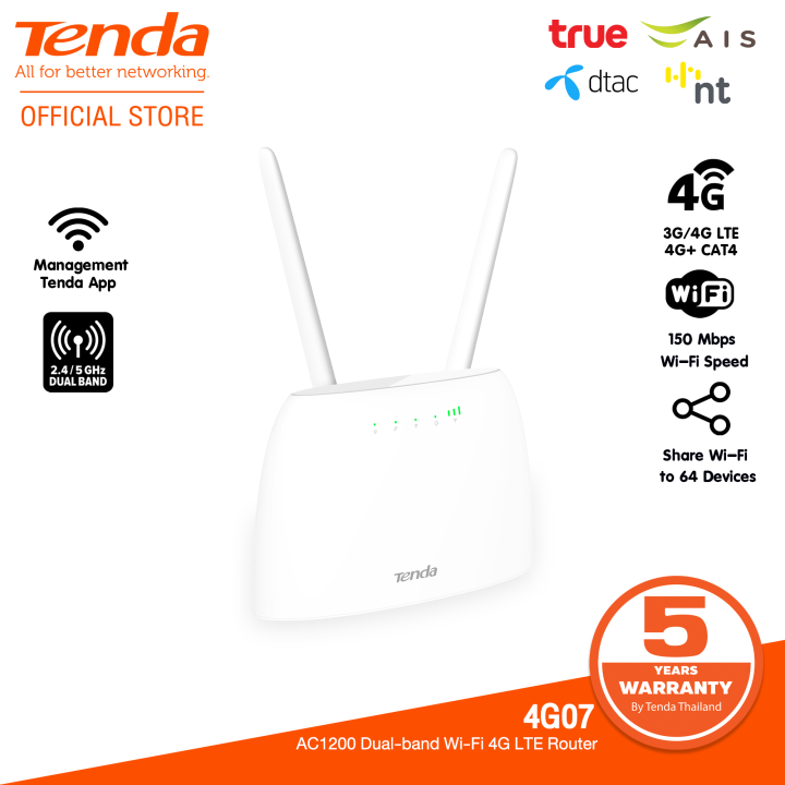 ใหม่-tenda-4g07-เราเตอร์ใส่ซิม-ac1200-4g-cat4-router-wifi-รองรับ-4g-ทุกเครือข่าย-wireless-dual-band