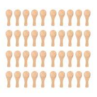 Short Handle 40 Packets of Small Wooden Spoon, Perfect for Small Jars of Jam, Spices, Condiments, Seasonings, Sugar