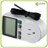 CUFEI สีขาวขาว ตัวควบคุมอุณหภูมิแบบดิจิตอล 110V, 15A, ℉/℃ ตัวควบคุมอุณหภูมิเทอร์โม การควบคุมการระบายความร้อน เต้าเสียบควบคุมอุณหภูมิ เรือนกระจกสำหรับสัตว์เลื้อยคลาน