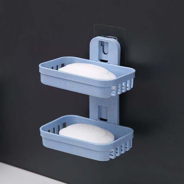 stylish-soap-dish-holder-with-drain-wall-mounted-soap-rack-for-bathroom-wall-mounted-double-layer-soap-dish