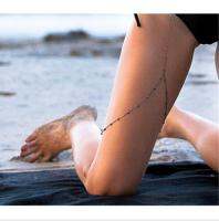 【CW】۞  Fashion 1pcs Plated Chains Harness Beads Leg Thigh Jewelry 2 Colors WRAL02