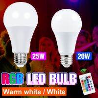 25W 20W LED Bulb RGB Light E27 Lamp Smart IR Control Chandeliers LED illas For Home Party Living Room Decoration Light Bulb