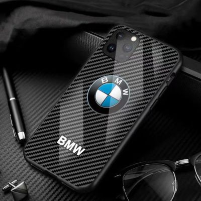 เคสสำหรับไอโฟนโทรศัพท์ BMW กันกระแทก14 /Pro/plus /Pro Max/ 13/12/11-กระจกป้องกัน