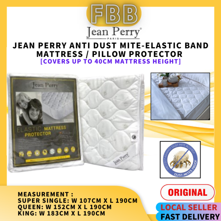 JEAN PERRY ANTI DUST MITE MATTRESS PROTECTOR Elastic Band/Fitted Type Mattress Protector Super