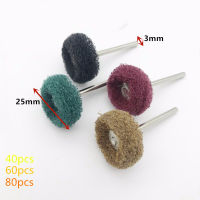 40PCS 80PCS Mini Brush Scouring Pad Abrasive Wheel Nylon Fiber Grinding Sanding Head Buffing Polishing Wheel 1"25mm For Dremel