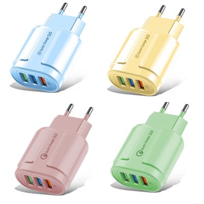 3A Fast Quick 3.0 Charge For iPhone Ipad 11 12 13 30W Wall USB Charger EU/US Plug Adapter for Samsung Android Huawei Macaron